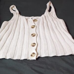 Wild Fable White Ribbed Knit Top